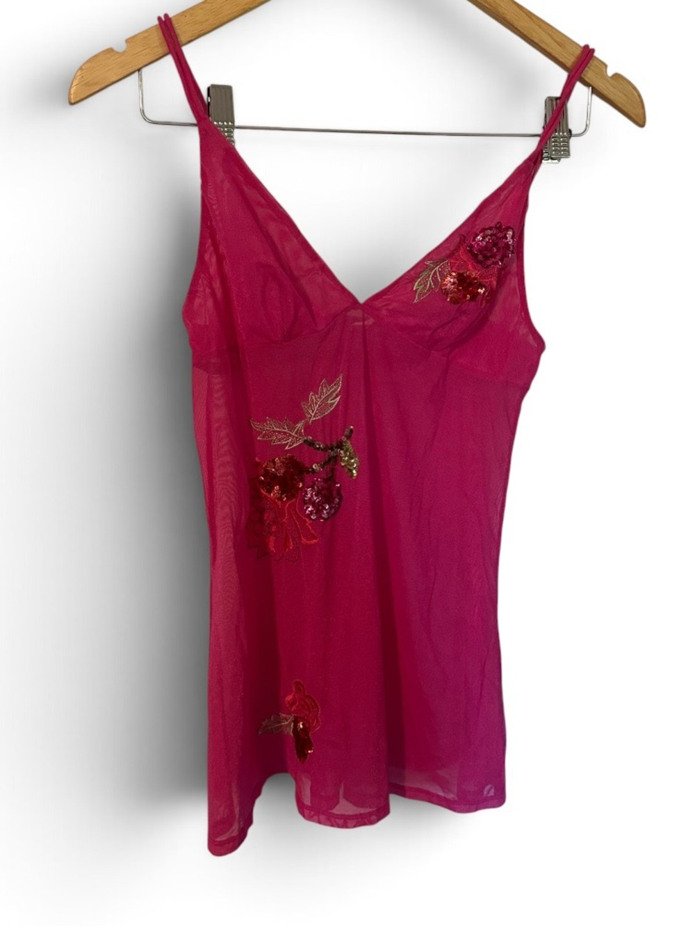 Vintage Victoria’s Secret sequin babydoll chemise pink
